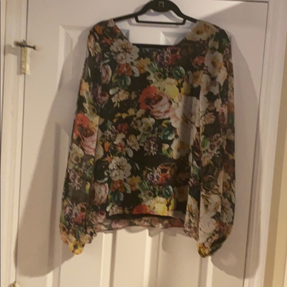 Flowing floral blouse